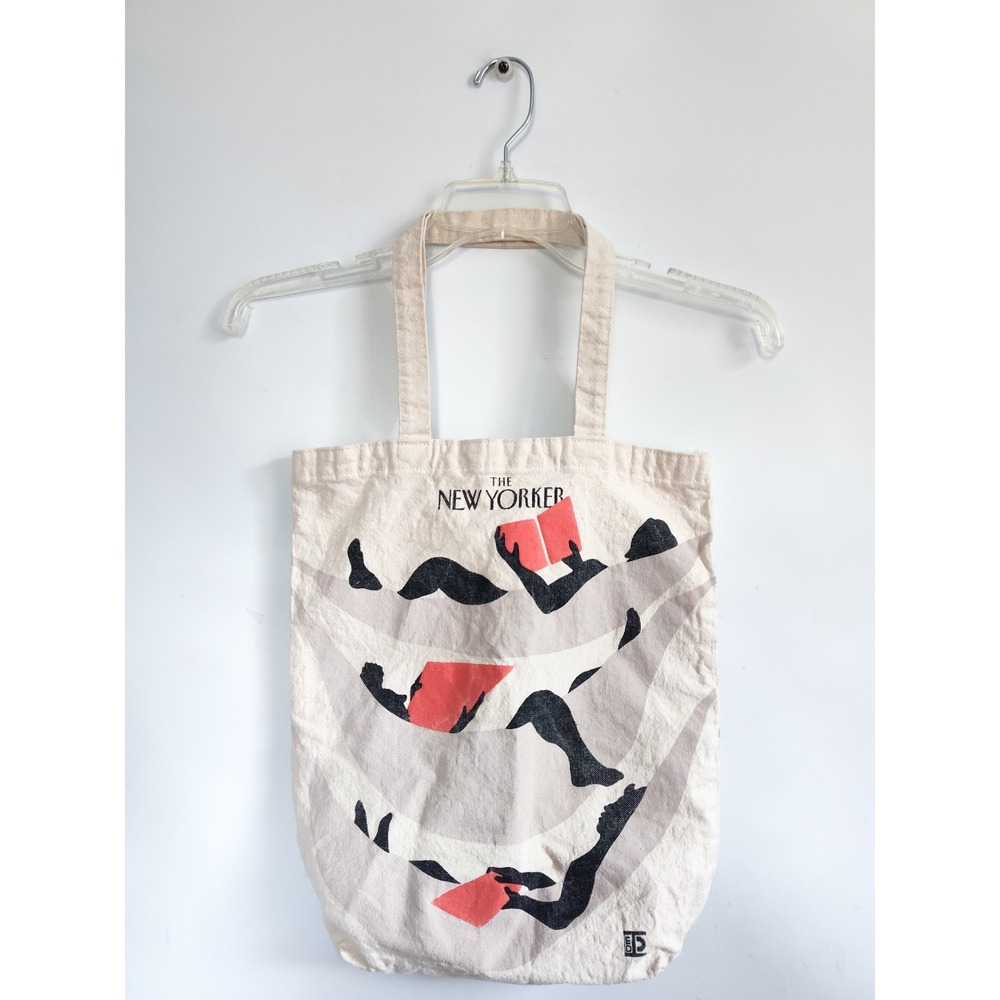 The New Yorker Tote Bag Recline Readers Canvas Academia Limited Edition Shopping